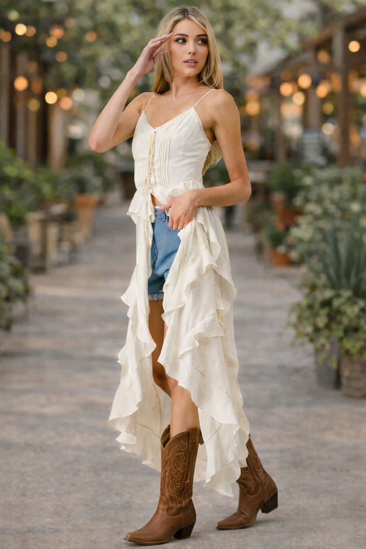 Ruffled High-Low Tunic